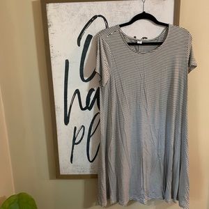 Black and White Striped T-shirt Dress